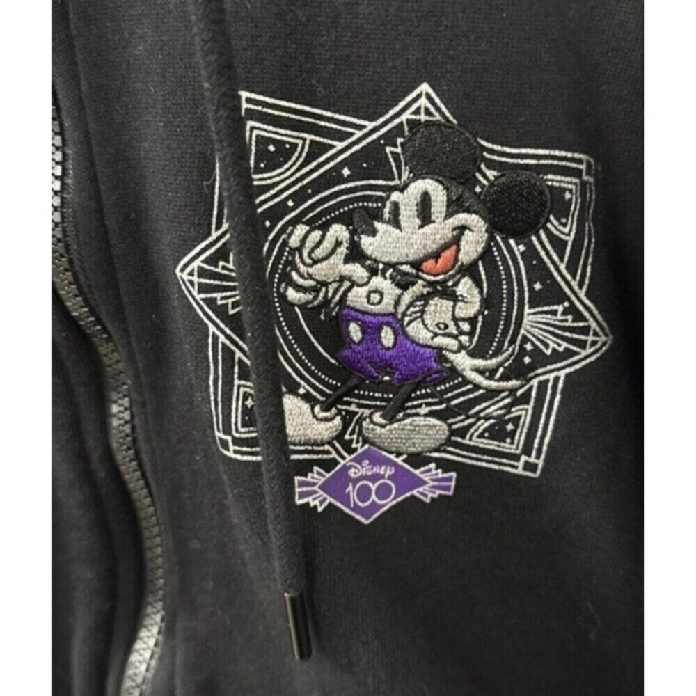 Disney 100th Anniversary Full Zip Up Womans Embroidered Hoodie Size XS Nice A500 - Picture 4 of 7